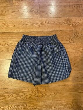 Pacific Connections black & White Check Athletic Shorts